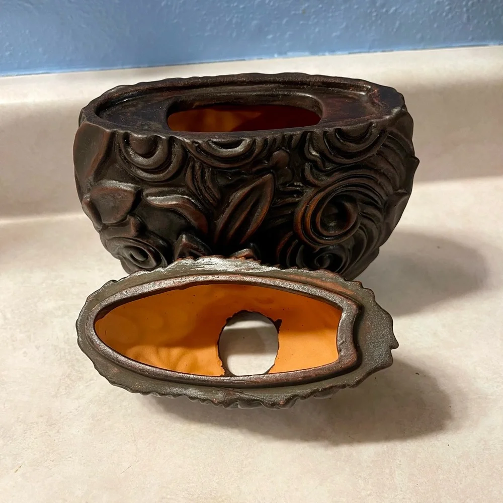 PartyLite Tropical Reed Diffuser Holder.  Brown Swirl Decorative Piece - Picture 4 of 8